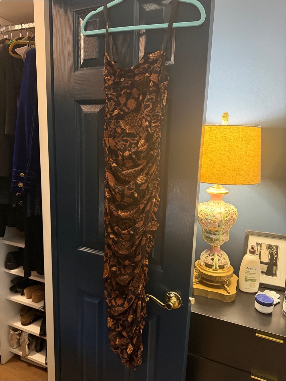 Banana Republic Brown Floral Midi Slip Dress